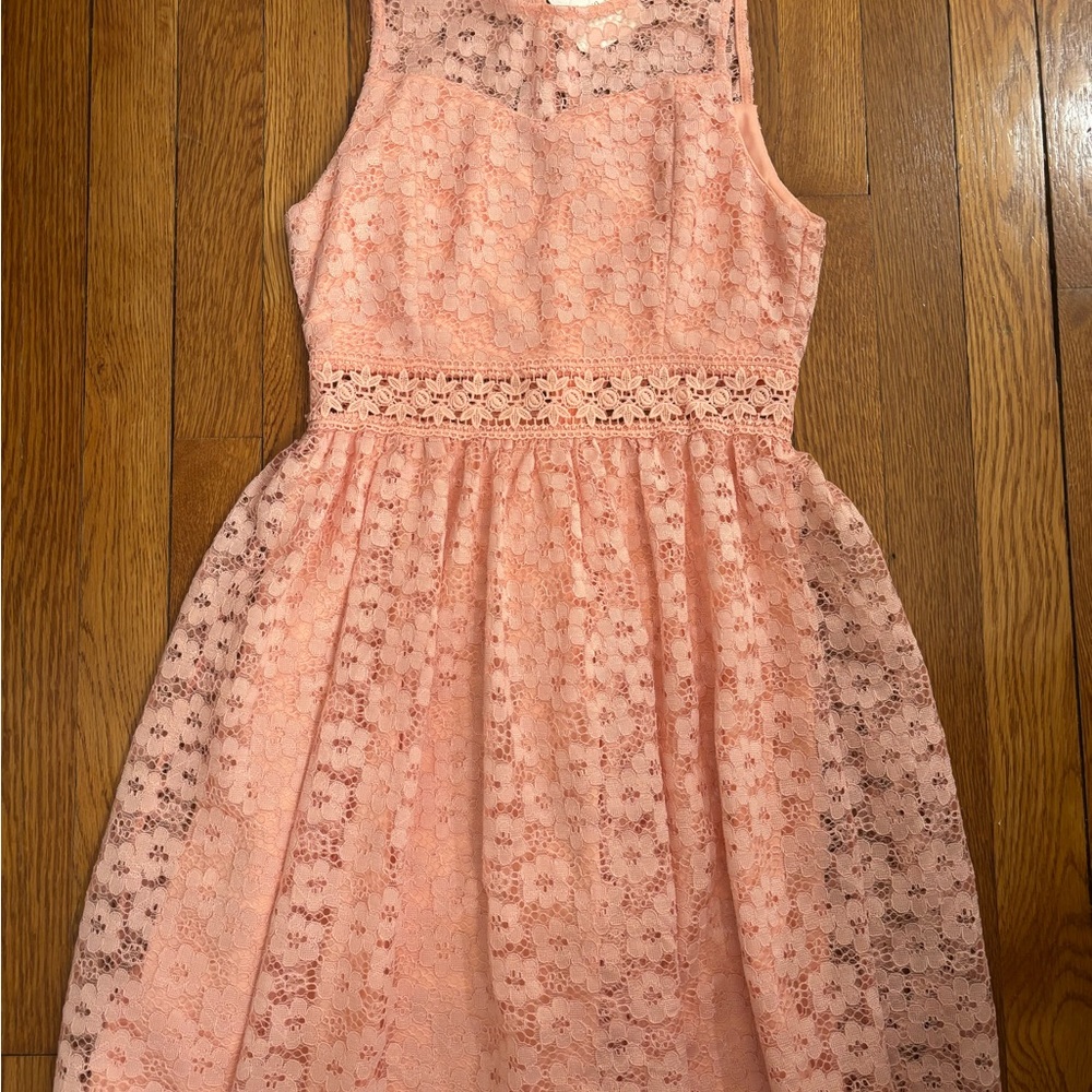 Altar'd State Elegant Pink Lace Dress